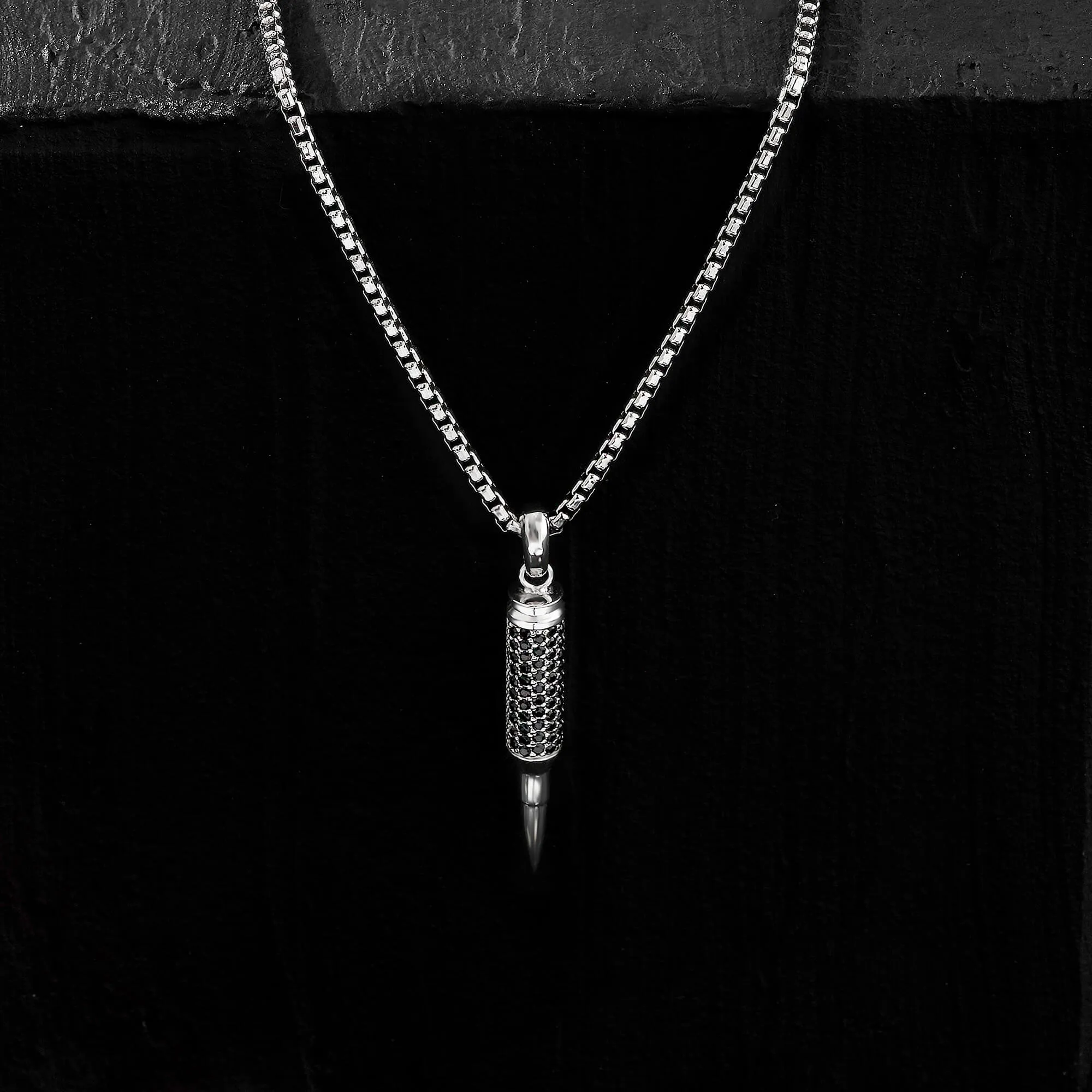 Bullet Pave Pendant in Gold