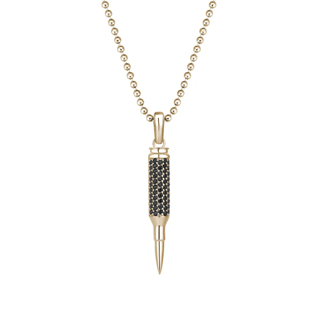 Bullet Pave Pendant in Gold