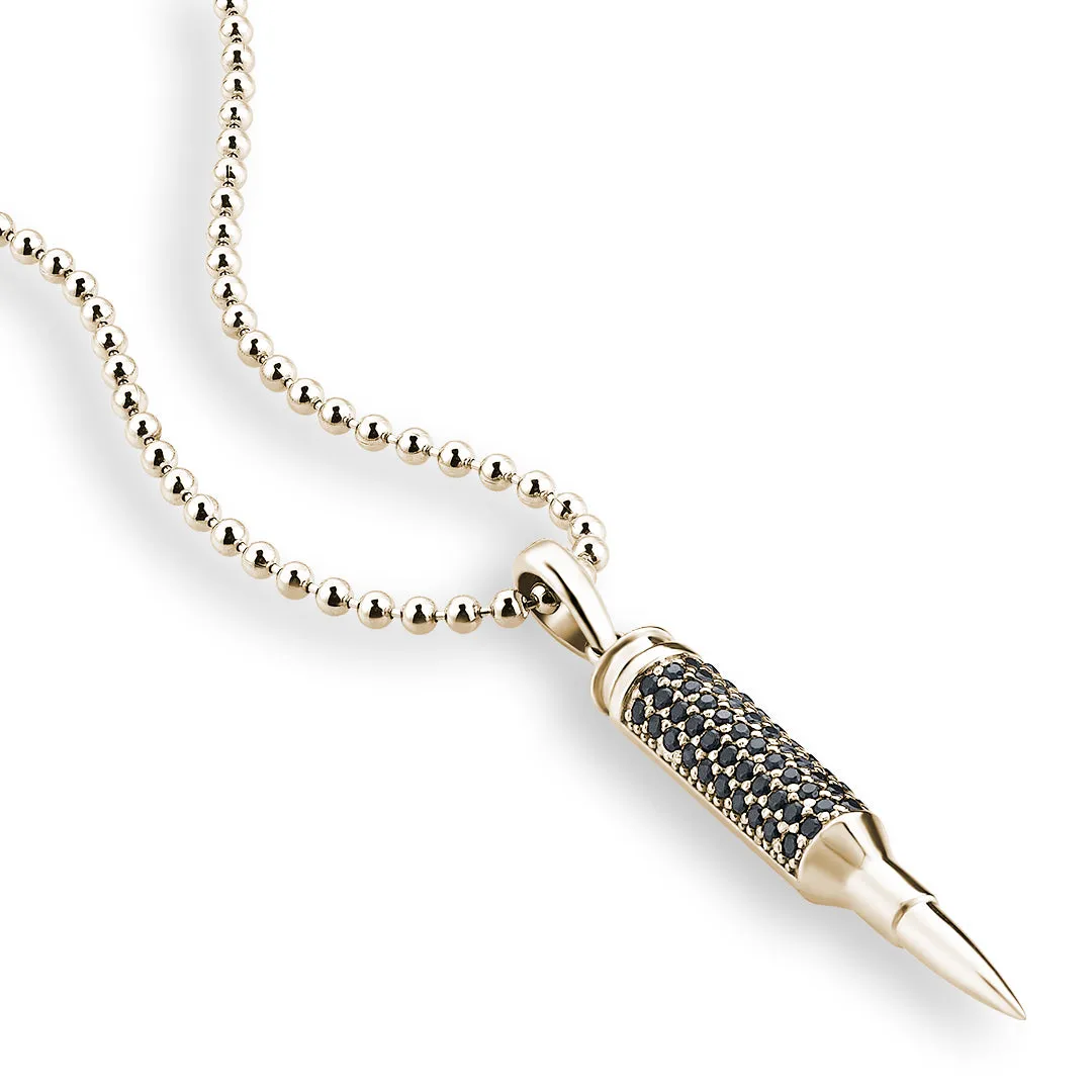 Bullet Pave Pendant in Gold