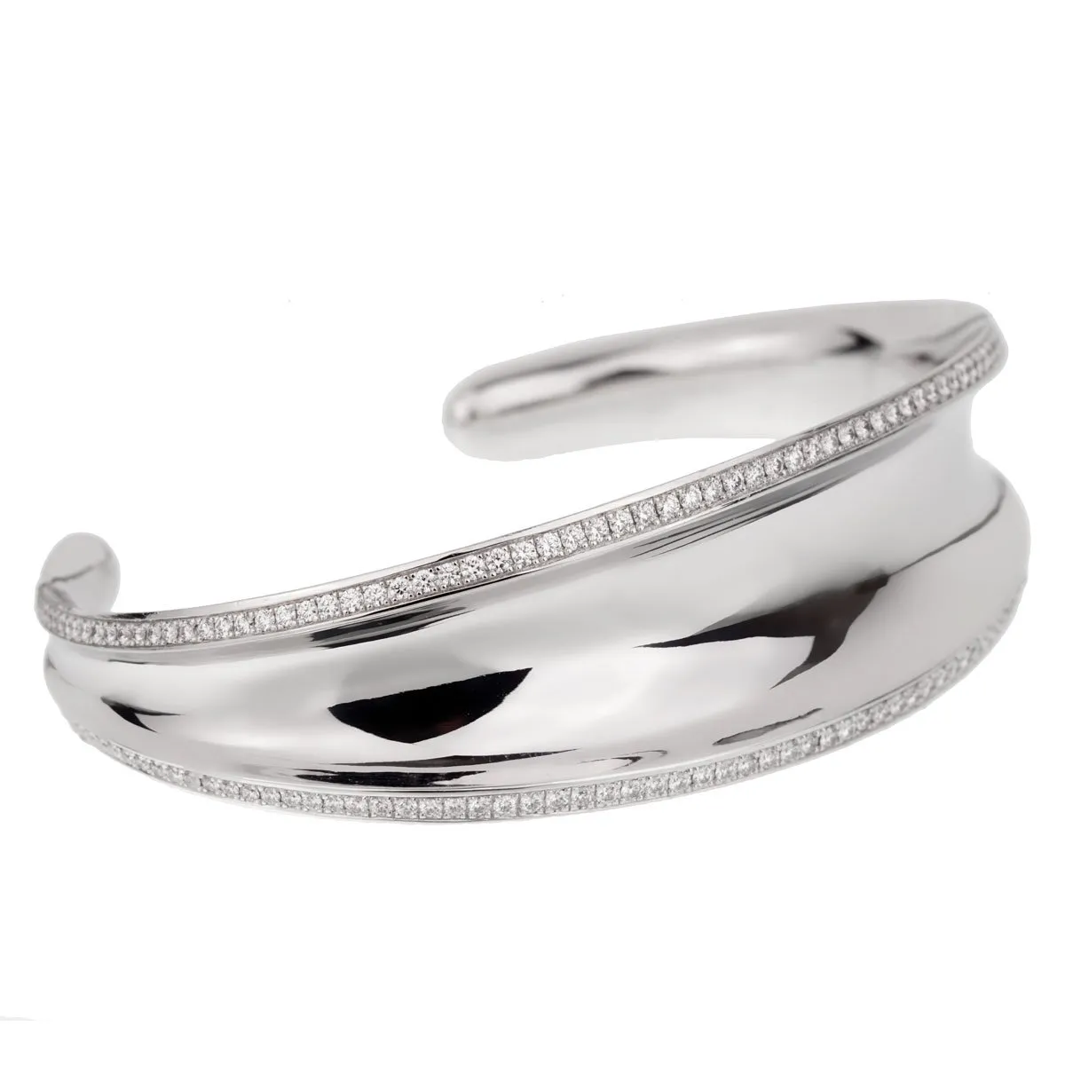 Chopard Imperiale Diamond White Gold Cuff Bangle Bracelet