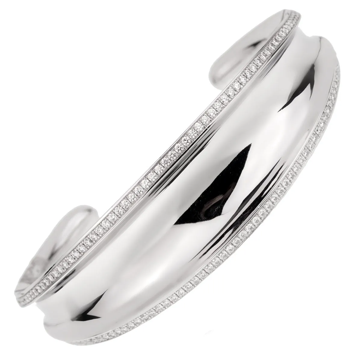 Chopard Imperiale Diamond White Gold Cuff Bangle Bracelet