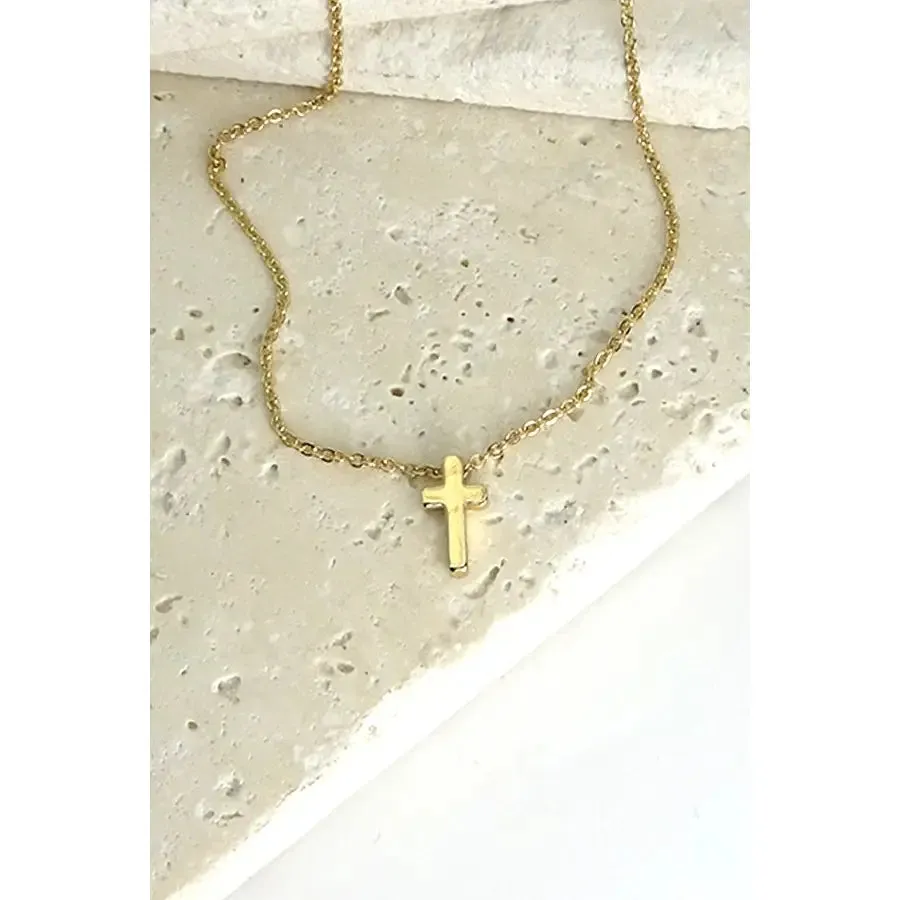 Classic Mini Cross Necklaces Gold or Silver