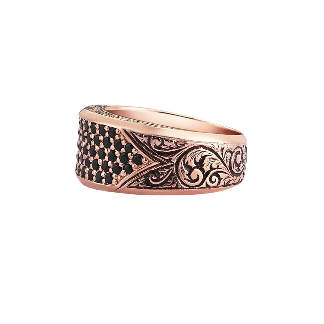 Classic Pave Signet Ring - Solid Gold