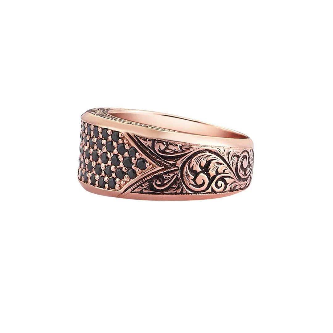 Classic Pave Signet Ring - Solid Gold