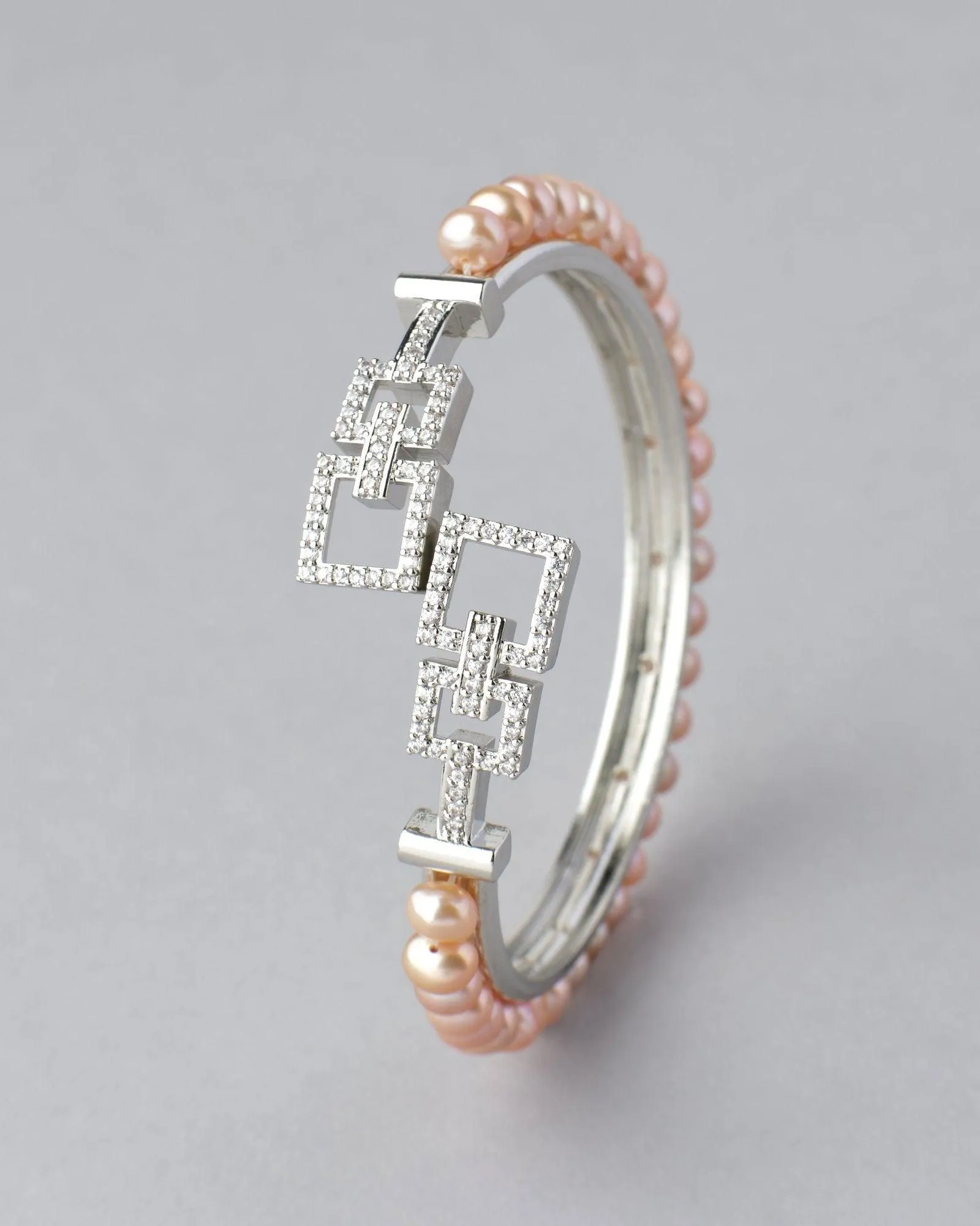 Classy Pink Pearl Bangle