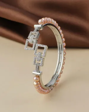 Classy Pink Pearl Bangle