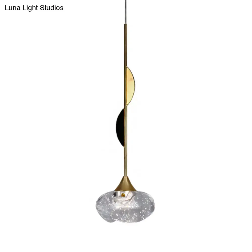 Contemporary Crystal Mini Pendant Light with Clear Ball Design - Bedroom Down Lighting with Ornament