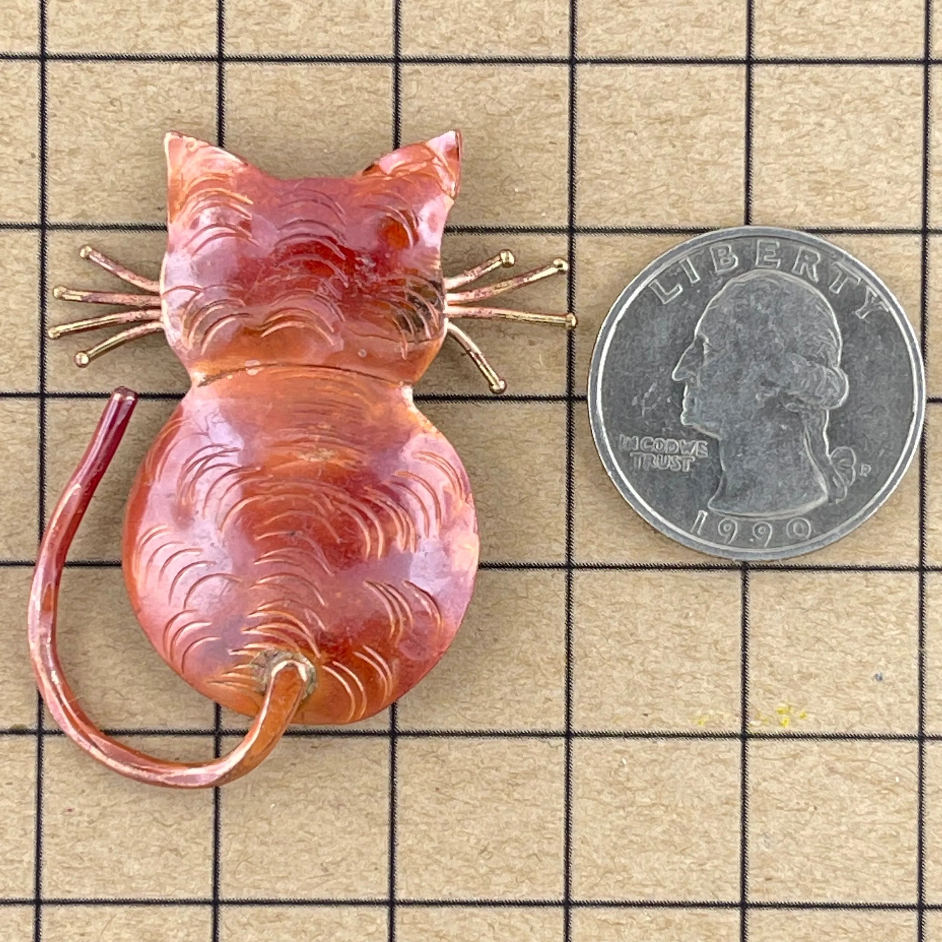 Copper Cat Pendant, Aloof Kitty