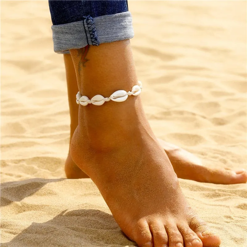 Cowrie Shell Anklet | Beach Anklet | Beaded shell anklet | Ankle Bracelet | Bohemian Anklet | Leg Chain | Foot Jewelry | Seashell Anklets