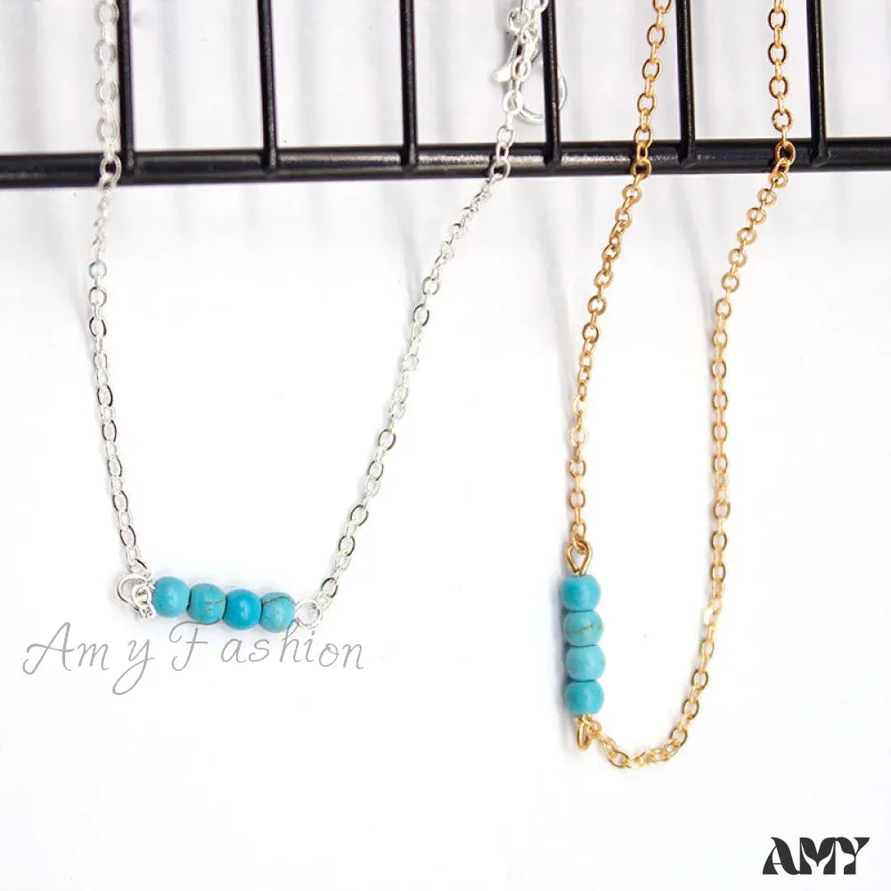 Creative Boho Style Turquoise Anklet