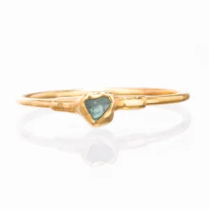 Dainty Raw Emerald Ring