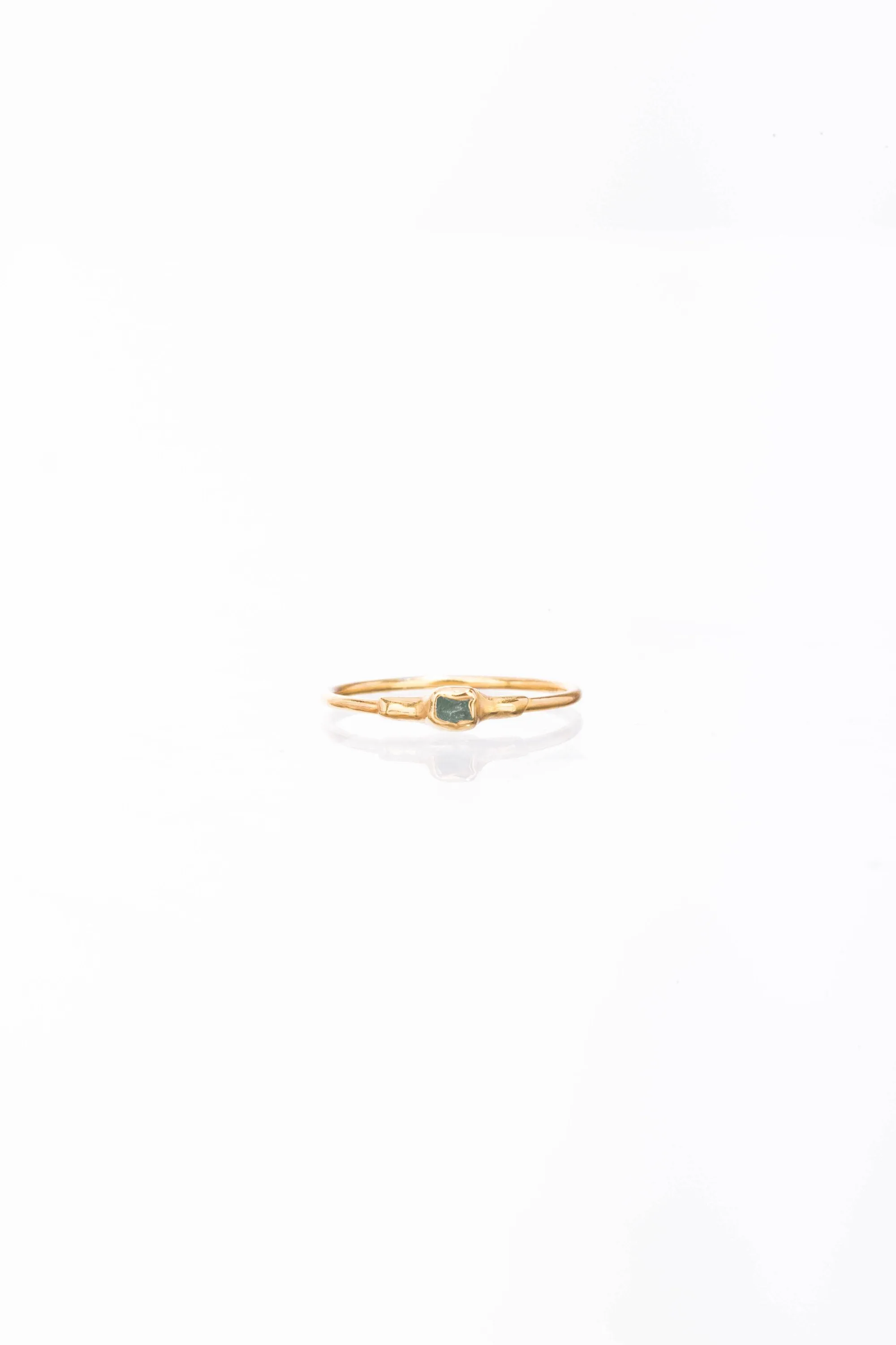 Dainty Raw Emerald Ring