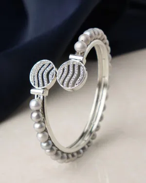 Delightful Stone Studded Pearl Bangle