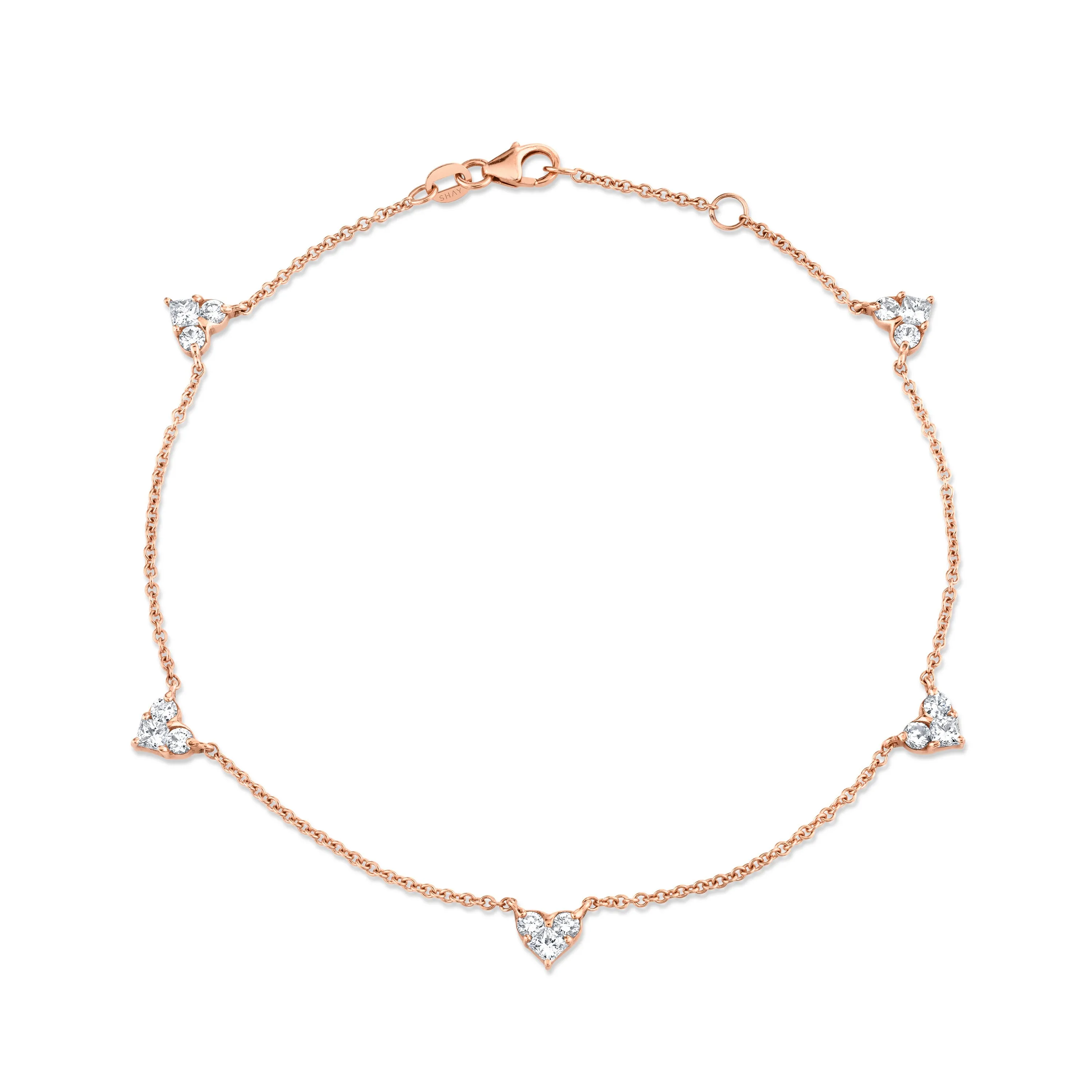 DIAMOND 5 HEART ANKLET