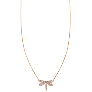 Diamond & Gold Dragonfly Necklace