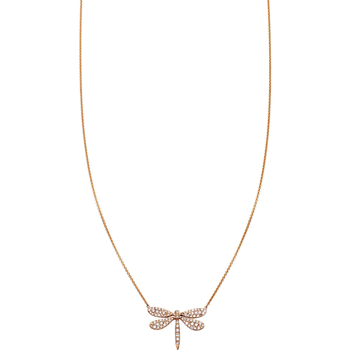 Diamond & Gold Dragonfly Necklace