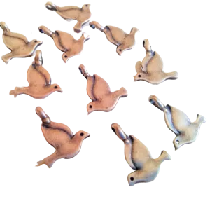 Dove Charms for making jewels. Pendants for making jewels. Lot of 10 pcs.