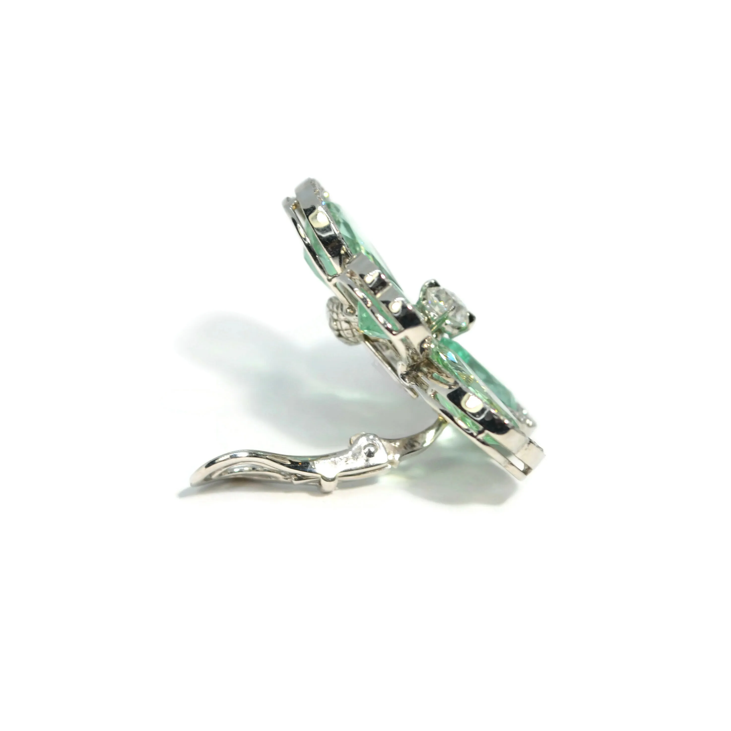 Eclat Jewels - One of a Kind Earrings with Paraiba Tourmaline and Diamonds, Platinum and 18k White Gold