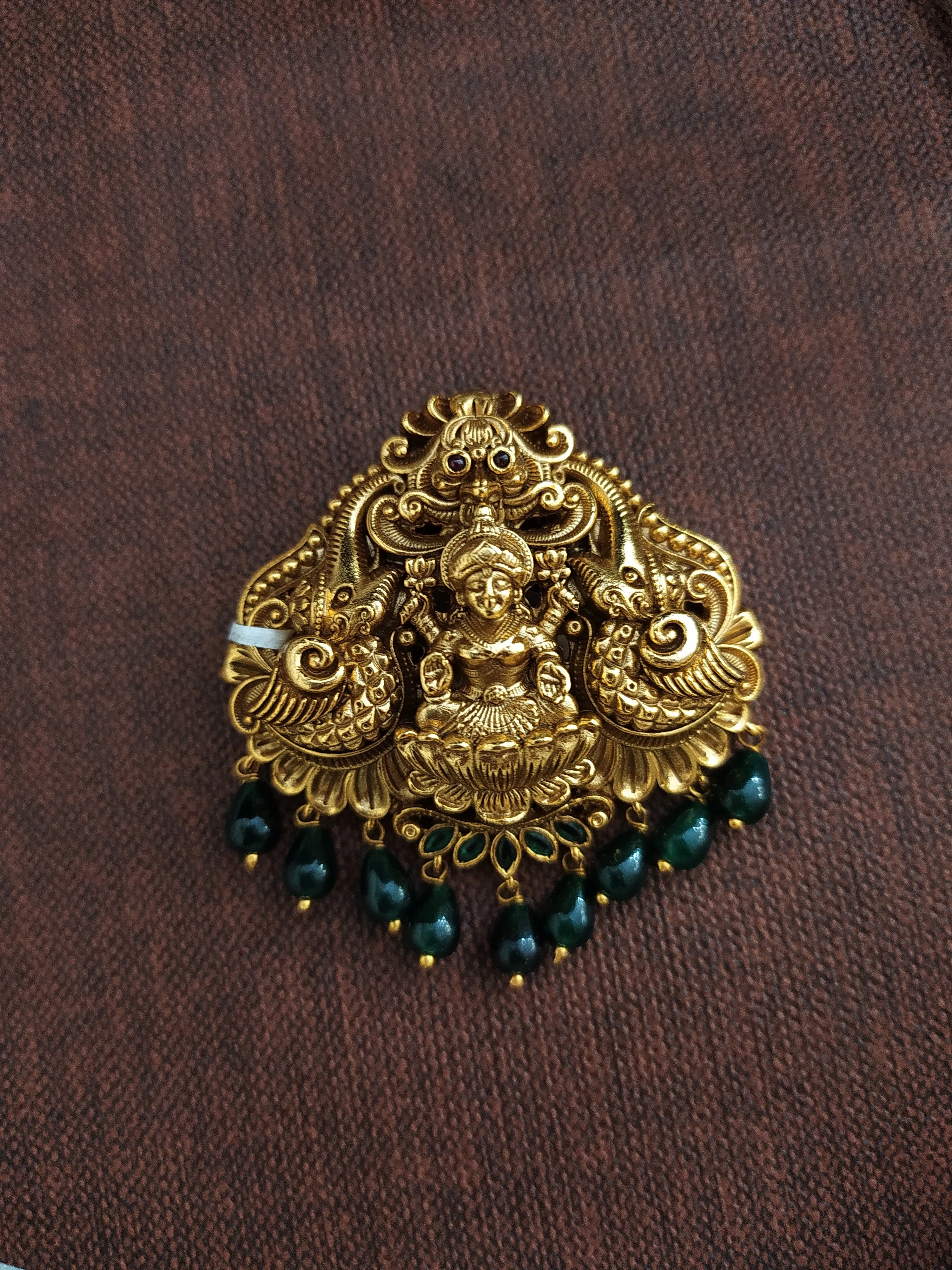 Embrace Raw Elegance Of Goddess Laksmi ji Nagas Antique Pendant Set