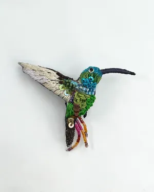 Emerald Chin Hummingbird Brooch