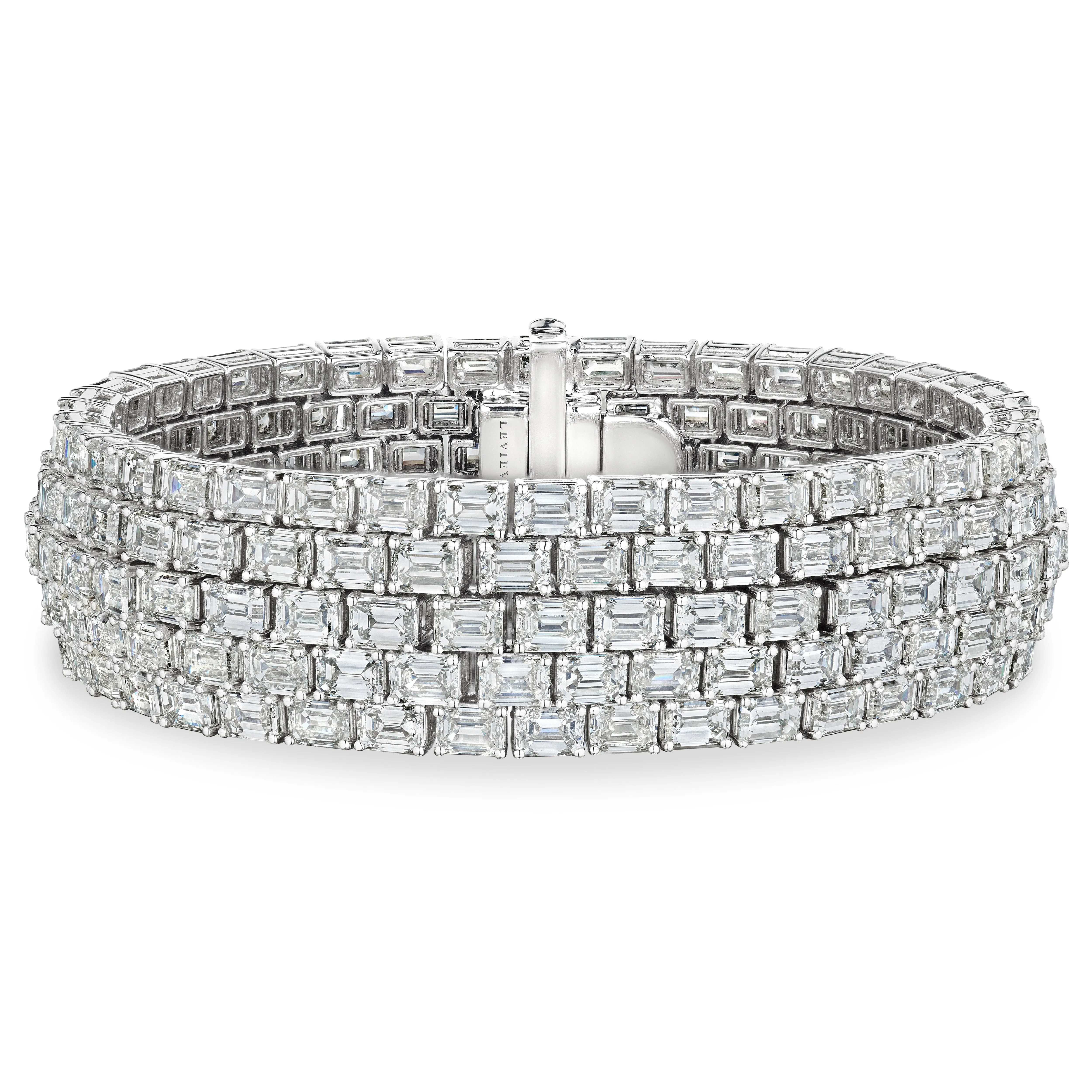 Emerald Cut Diamond Multi-Row Bracelet, 48 CT