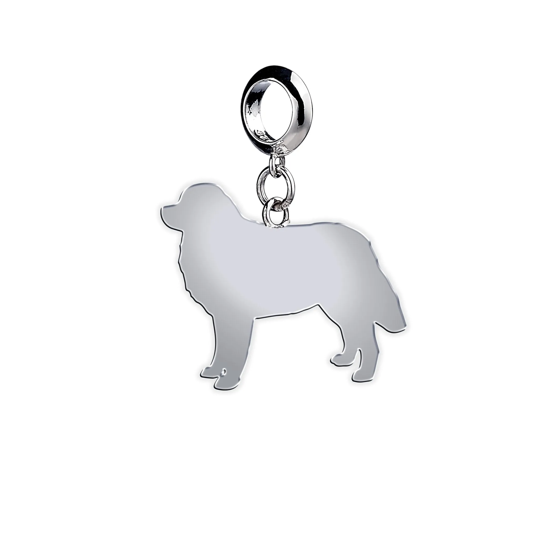 Estrela Mountain Dog Silhouette Silver Charm