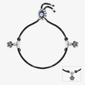 Evil Eye Silver Thread Anklet