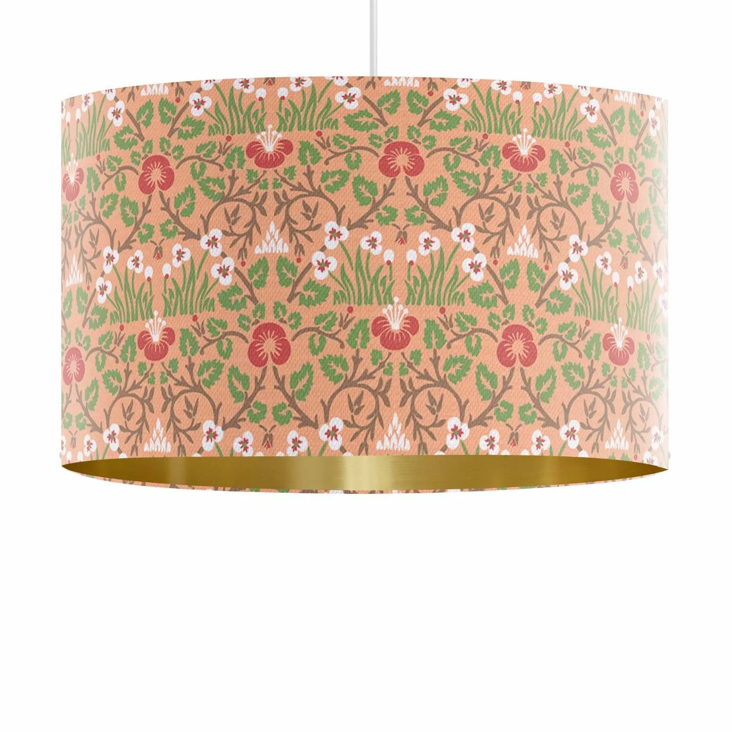 Eyesbright Peach Fuzz  - William Morris Print Textile Lampshade