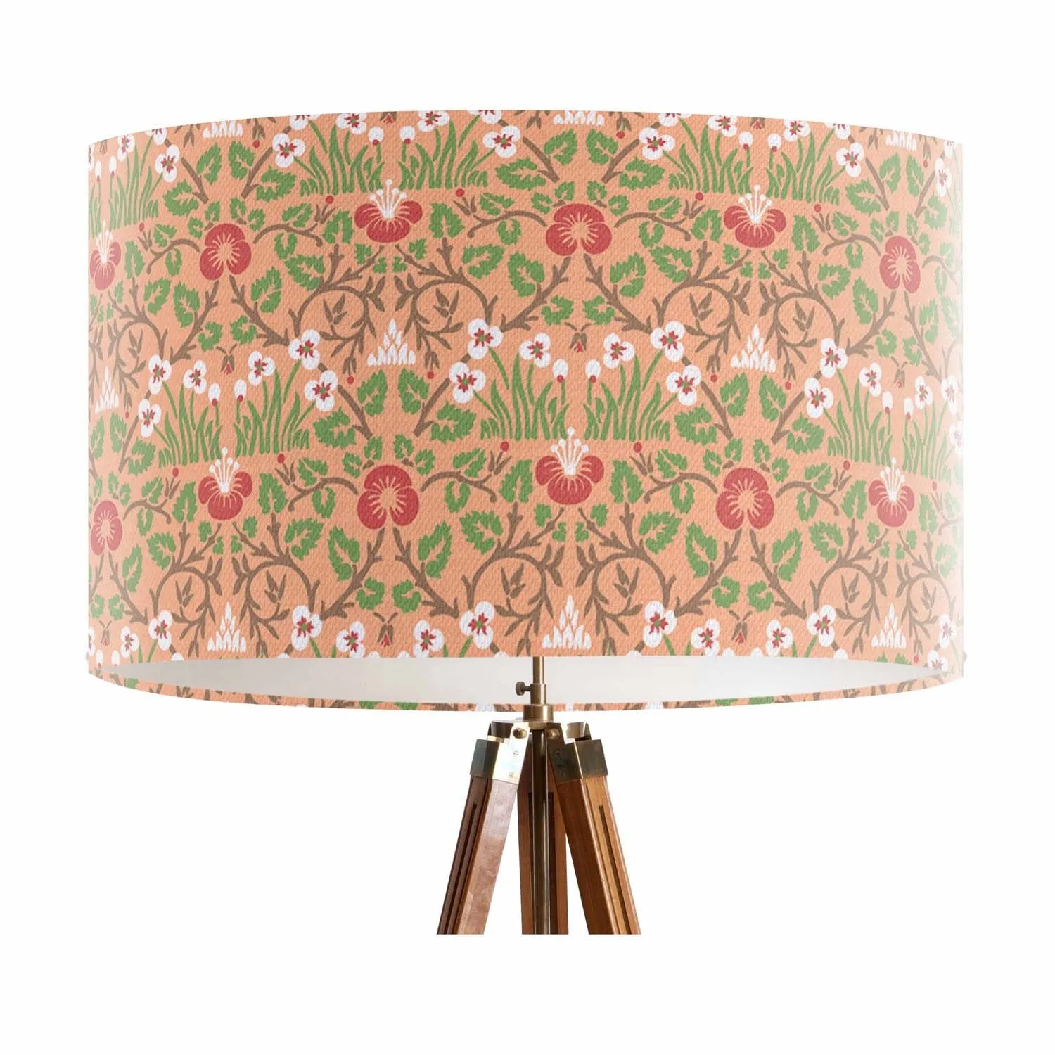 Eyesbright Peach Fuzz  - William Morris Print Textile Lampshade