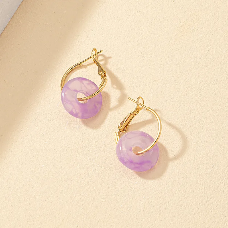 Fashionable Resin Drop Earrings with Unique Clasp - Vienna Verve Collection