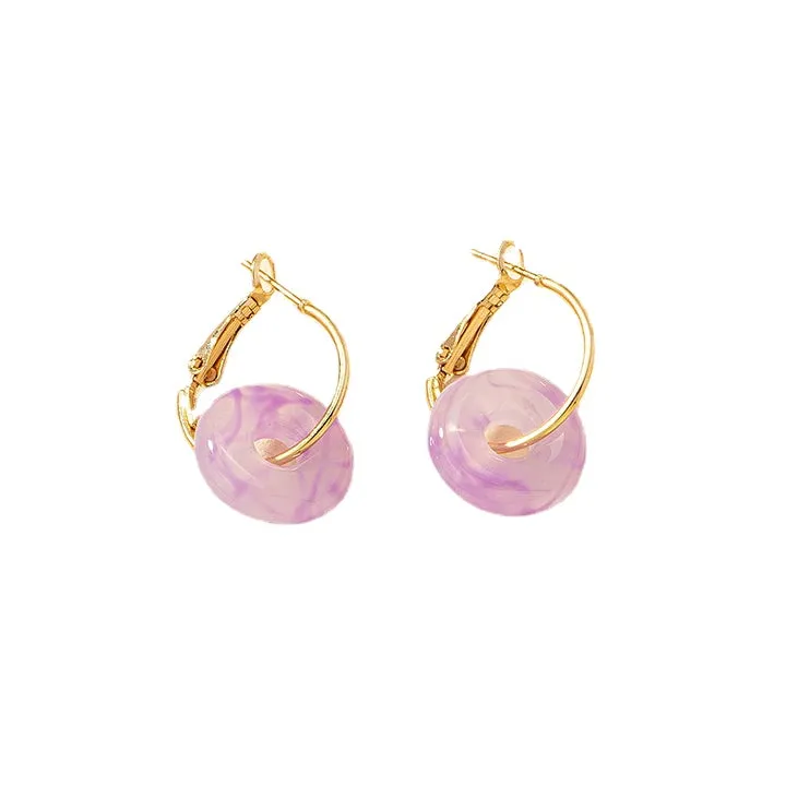 Fashionable Resin Drop Earrings with Unique Clasp - Vienna Verve Collection