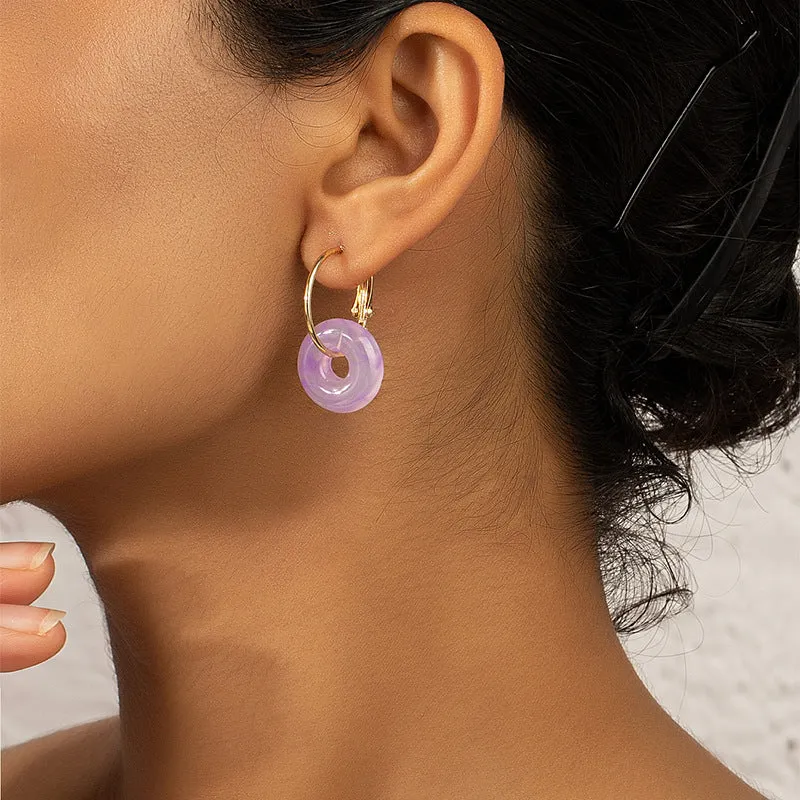 Fashionable Resin Drop Earrings with Unique Clasp - Vienna Verve Collection