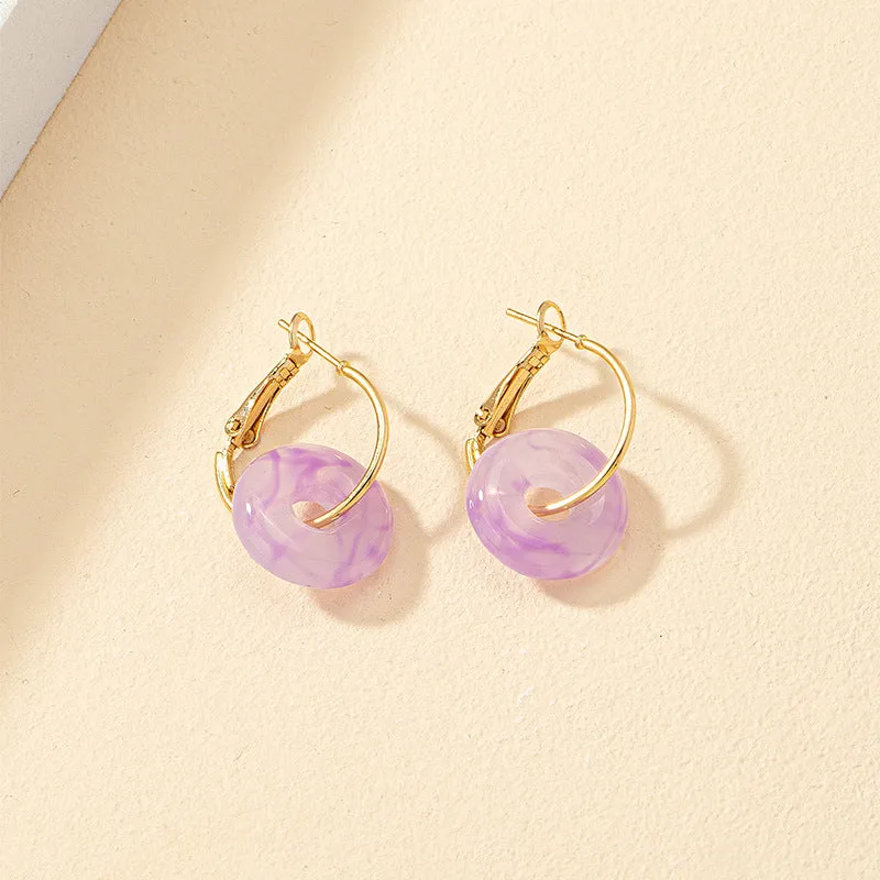 Fashionable Resin Drop Earrings with Unique Clasp - Vienna Verve Collection