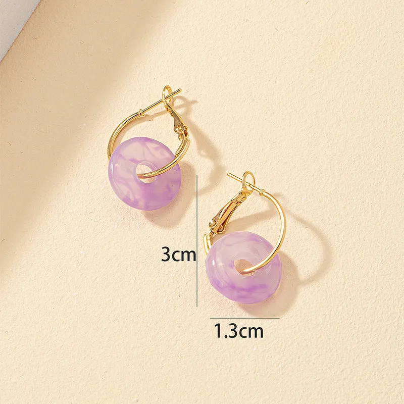 Fashionable Resin Drop Earrings with Unique Clasp - Vienna Verve Collection