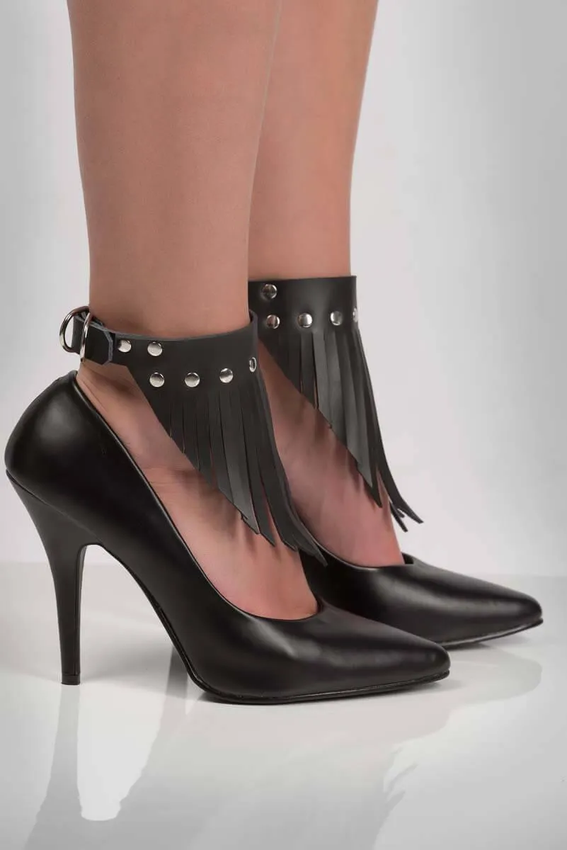 Fringe Leather Anklets