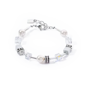 GeoCUBE® Iconic Pearl Mix bracelet silver-white