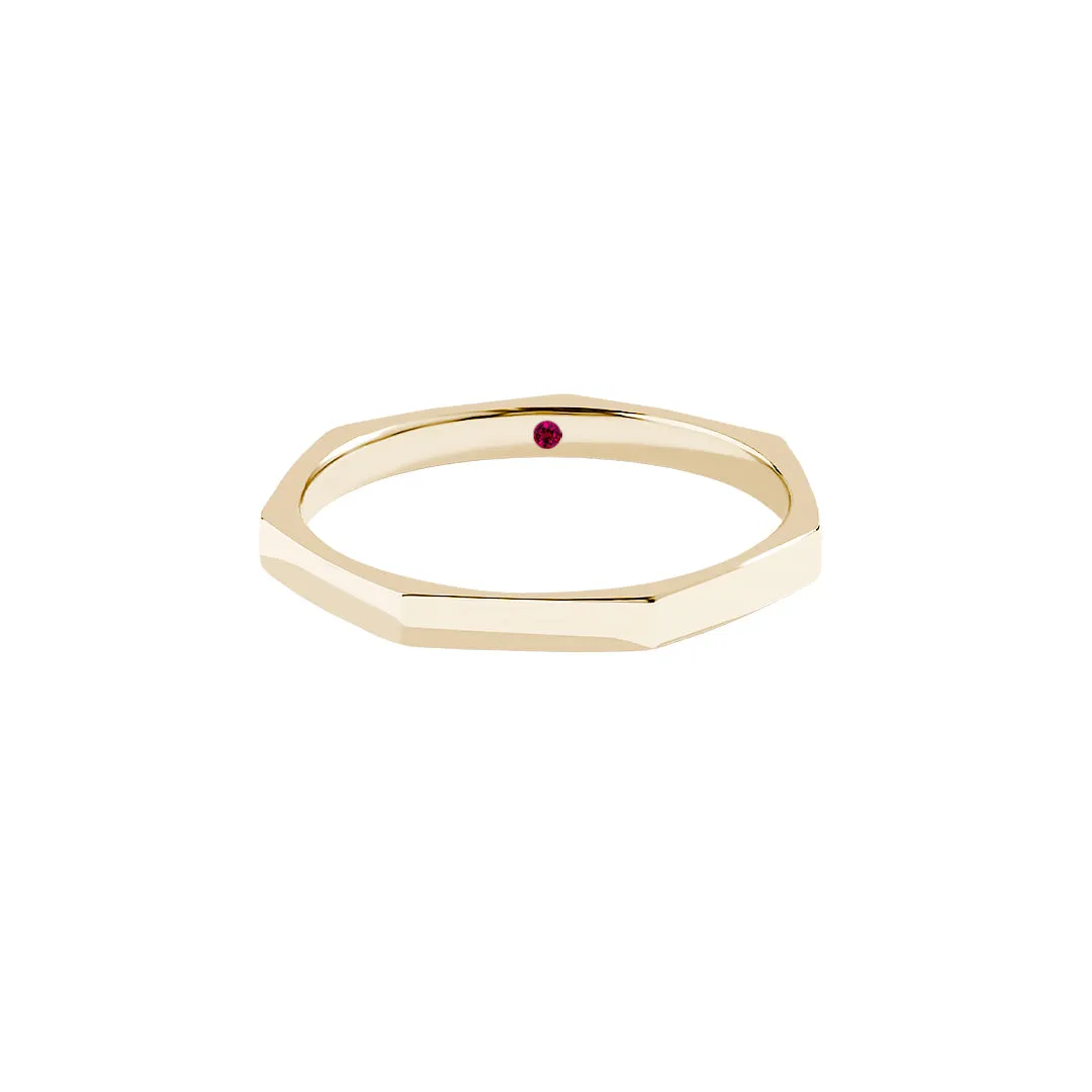 Geometric Band Ring in Gold