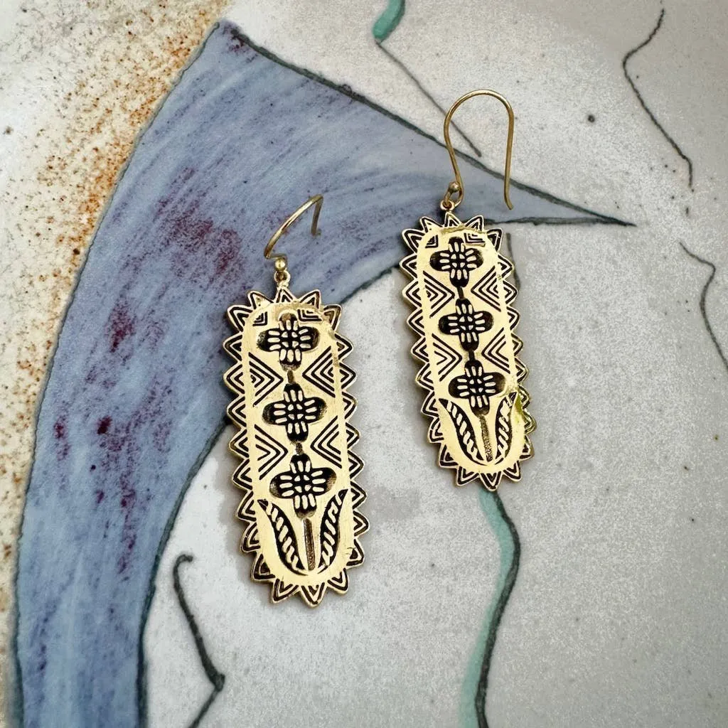 Gladys Brass Earrings by Handker