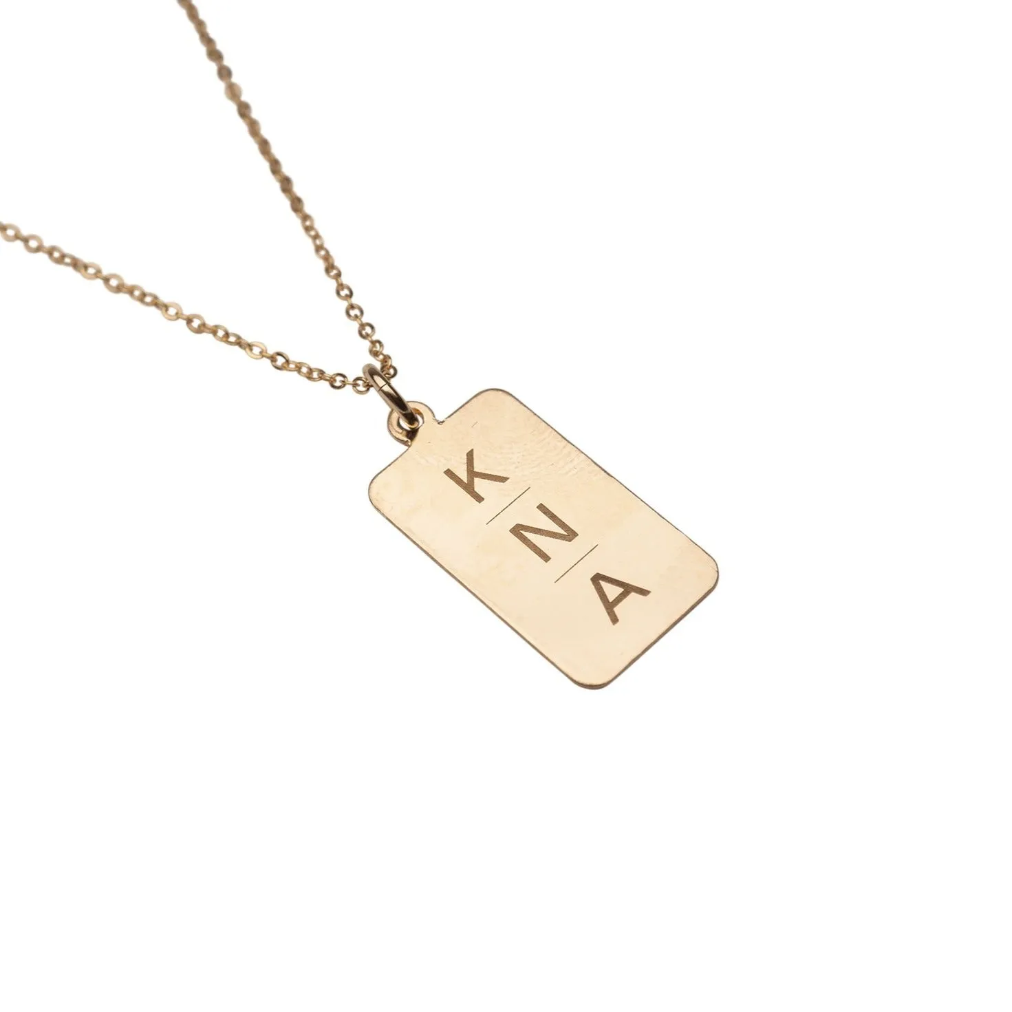 Gold Filled Initial Rectangle Necklace