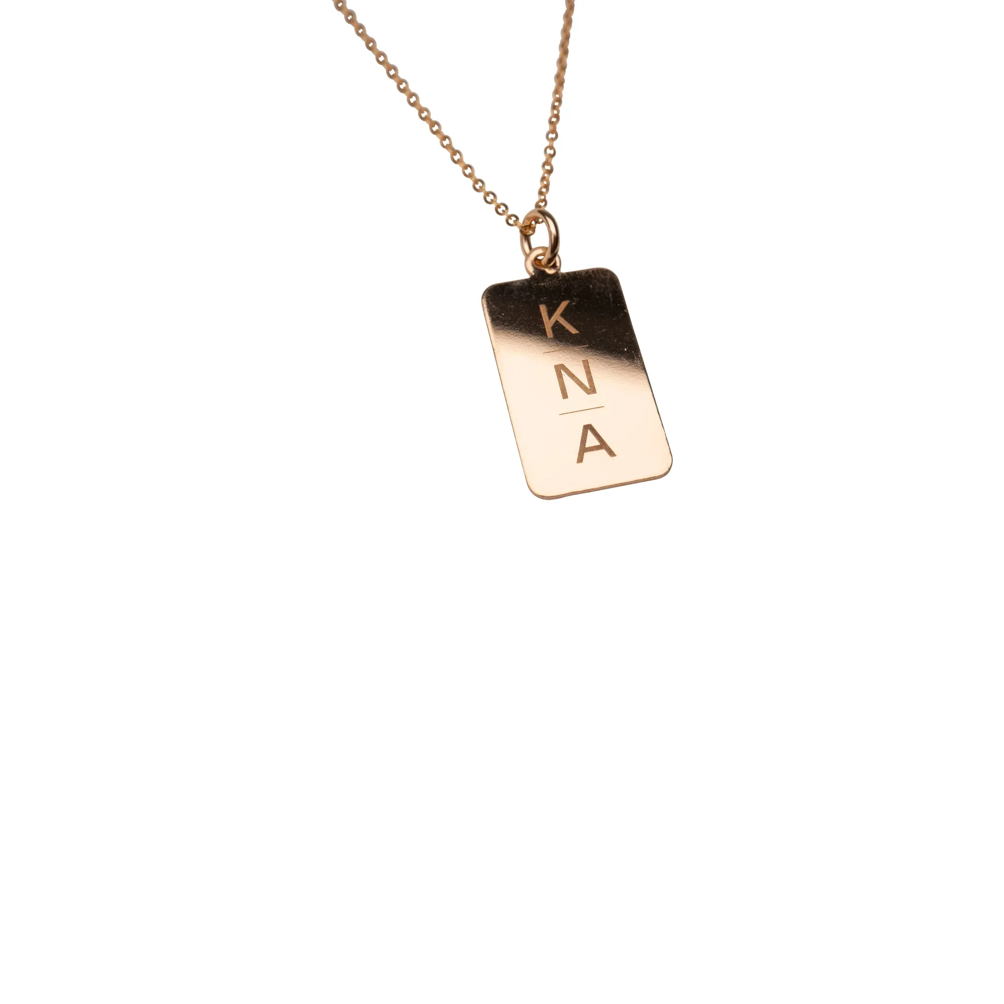 Gold Filled Initial Rectangle Necklace