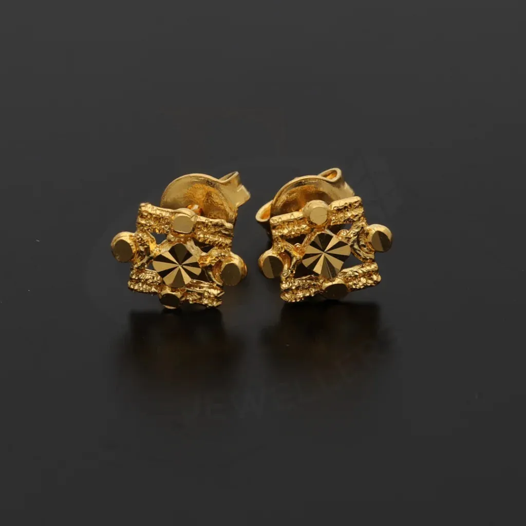 Gold Unique Designer Earrings 21KT - FKJERN21KM8475