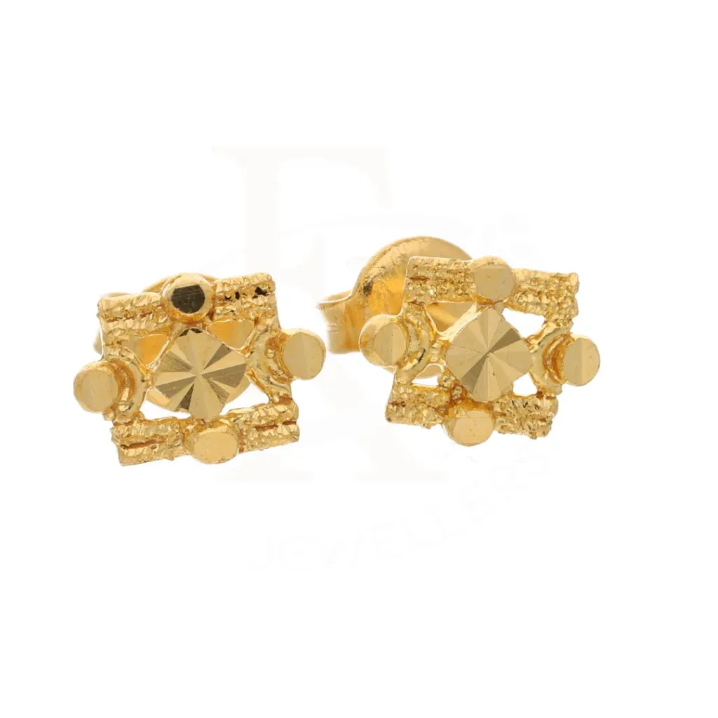 Gold Unique Designer Earrings 21KT - FKJERN21KM8475