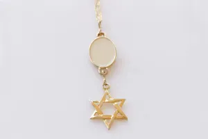 Gold White Star Of David Necklace