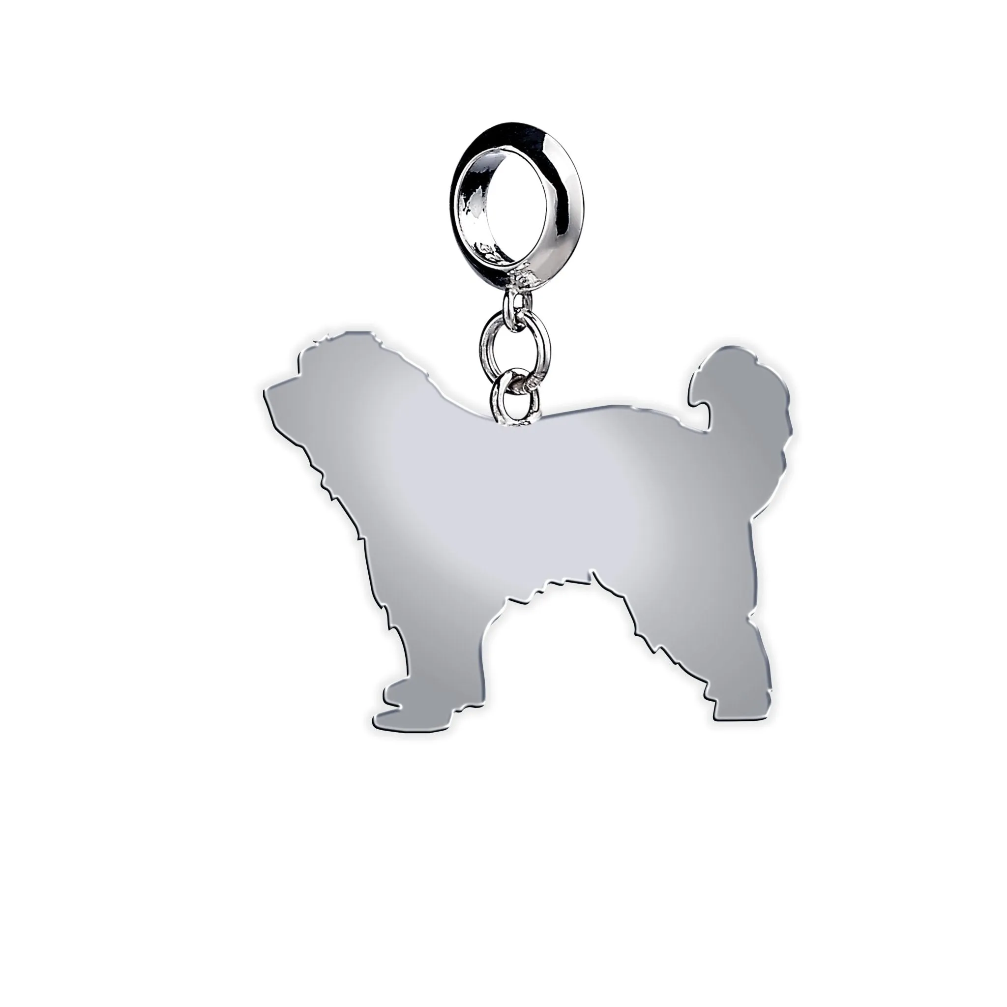 Great Pyrenees Silhouette Silver Charm