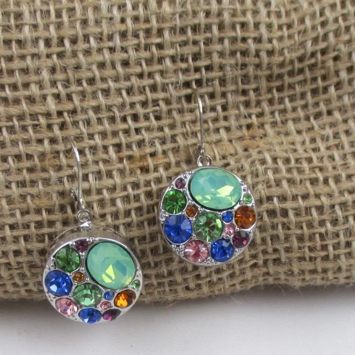 Green Multi-stone Crystal Earrings