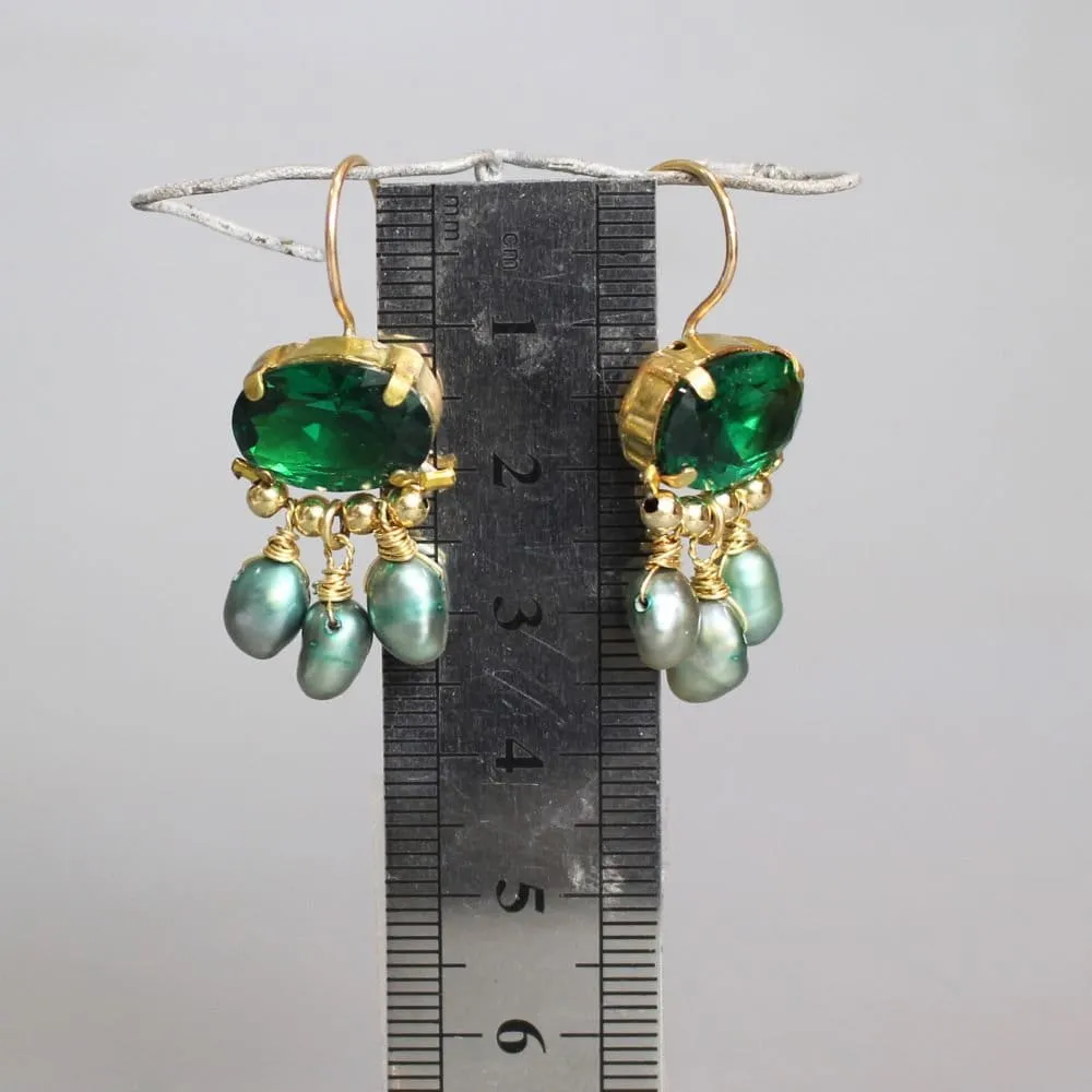 Green Zircon Orchid Earrings