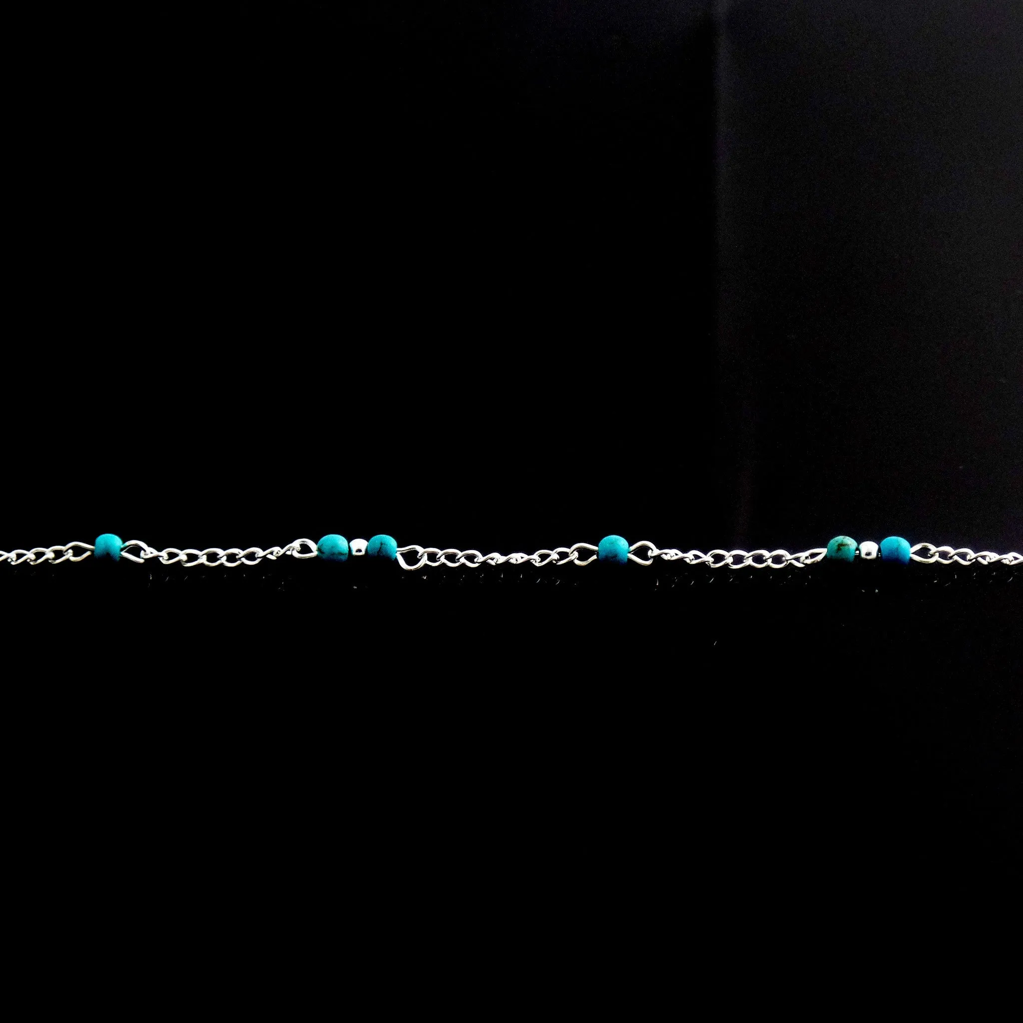 Hand Beaded Blue Anklet Chain