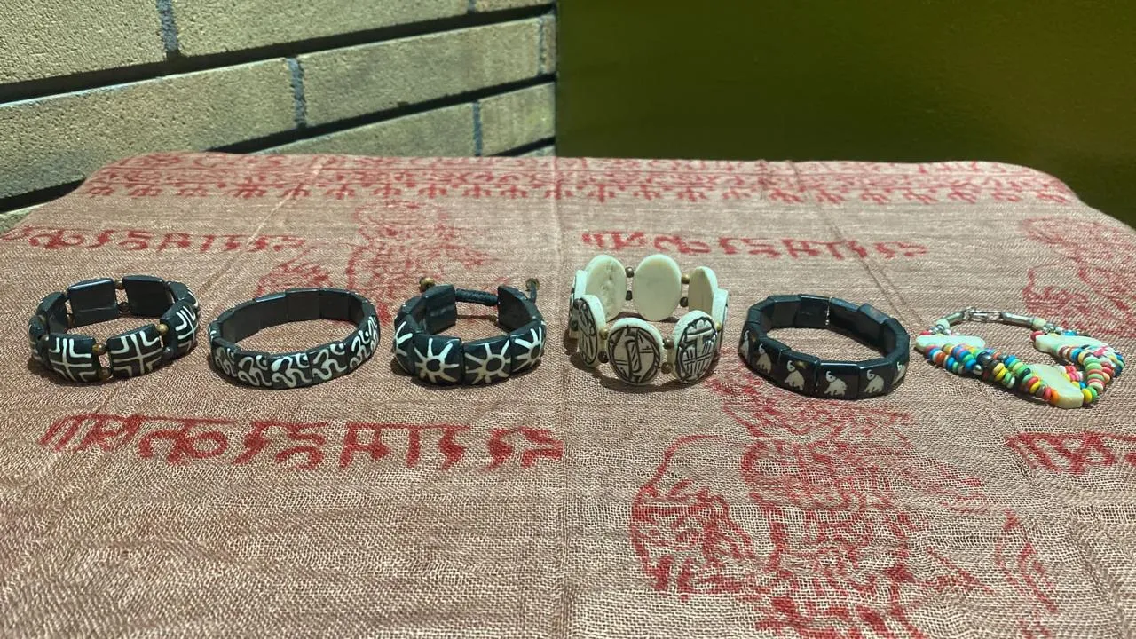 Hand-Carved Bone Bracelets (L) (Assorted)