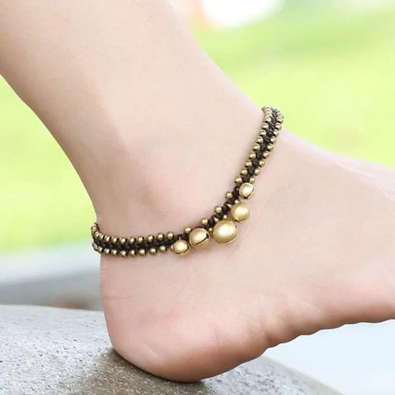 Handmade Boho Copper Bell Anklet