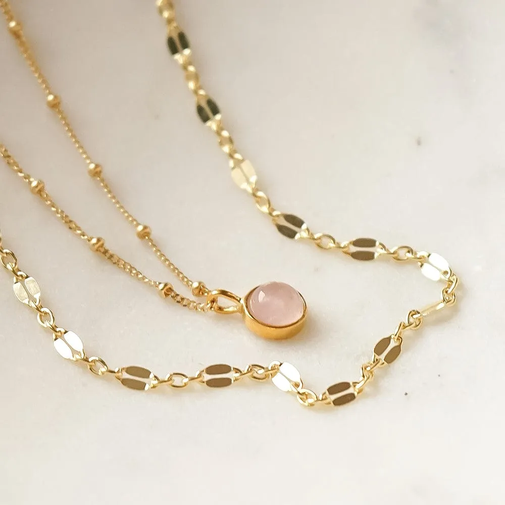 Healing Stone Necklace 18ct Gold Plate